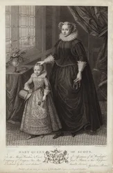 Porträt von Maria Stuart und ihrem Sohn, James