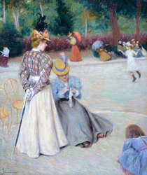 Spiele im Park, von Federico Zandomeneghi (1841-1917)