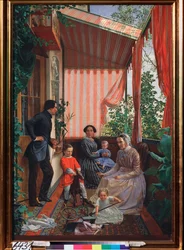Familienporträt auf dem Balkon