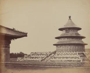 Himmelstempel von dem Ort, an dem die Priester verbrannt werden, in der chinesischen Stadt Peking, Oktober 1860