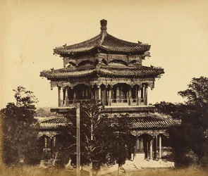 Der große Kaiserpalast (Yuan Ming Yuan) vor dem Brand, Peking, 18. Oktober 1860