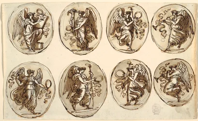 Deckengestaltung, Geschichte, Überfluss in sechs Ovalen, Sala di Ercole ed Ebe, Palazzo Gessi, Faenza