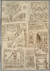 Fünf Studien einer Decke mit Grotesken; Madonna