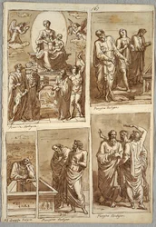 Vier Studien von Werken von Perugino und Francia