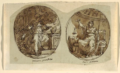 Minerva, Entwurf für ein Gewölbe, Sala dei Legislatori, Palazzo Conti-Sinibaldi, Faenza