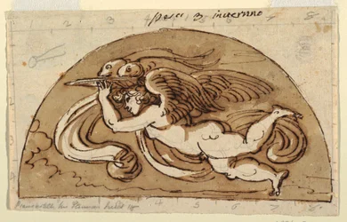 Fische, Lünette für die Decke, Sala Ottagonale, Palazzo Milzetti, Faenza