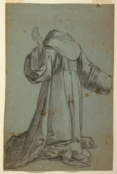Blatt mit Skizze eines Mönchs