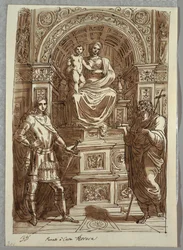 Die Madonna und das Kind auf dem Thron mit Heiligen; Studie nach Panetti oder Costa