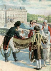 Napoleon und der König von Rom auf der Terrasse in Meudon