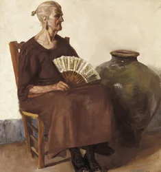 Sitzende Frau, 20. Jahrhundert (Öl auf Leinwand)
