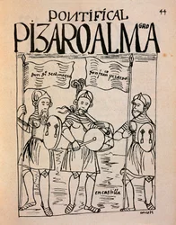 Porträts von Francisco Pizarro und Leutnant Diego de Almagro vor der Expedition nach Peru