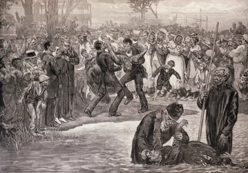 Taufe Schwarzer Menschen in den Vereinigten Staaten, aus „The Illustrated London News“, 21. Mai 1887