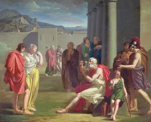Homer singt mit seiner Lyra, frühes 19. Jahrhundert