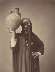 Wasserträgerin in Kairo, um 1870