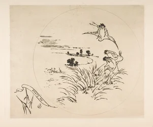Dekoration für einen Teller: Ein Teich, 1870