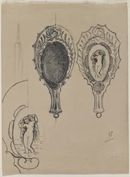 Entwurf für einen Handspiegel, ca. 1900-1902