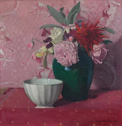 Grüne Vase und weiße Schale, 1919