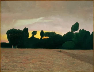 Landschaft in der Normandie, Sonnenuntergang