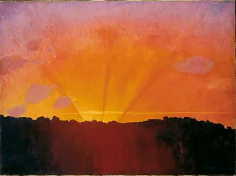 Sonnenuntergang, Oranger Himmel, 1910