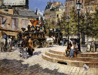 Ein belebter Pariser Platz, 1878