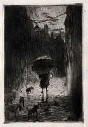 Regen und Regenschirm