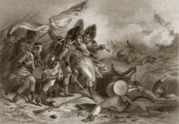 Tod von Pakenham in der Schlacht von New Orleans, veröffentlicht 1860