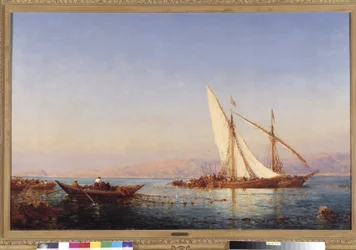Fischen in Marseille. Gemälde von Felix Ziem (1821-1911). Sammlung Fondation Regards de Provence, Marseille