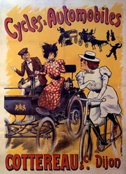 Plakat für Fahrräder und Autos Cottereau et compagnie, frühes 20. Jahrhundert