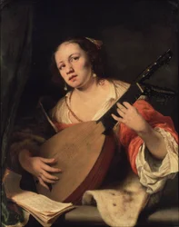 Eine Dame, die Laute spielt, 1654