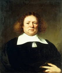 Porträt eines Herrn, bei dem es sich vermutlich um Lord Hebdon handelt, als Halbfigur in schwarzem Kostüm und mit weißem Kragen, 1659