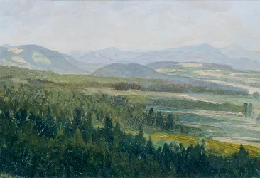 Böhmisches Mittelgebirge (aus der Mappe „16 Ansichten tschechischer Landschaften 