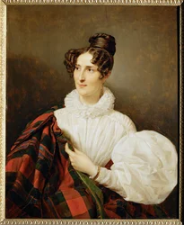 Dame in einem weißen Kleid