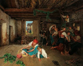 Vorbereitung der Weinlesefeier, 1860