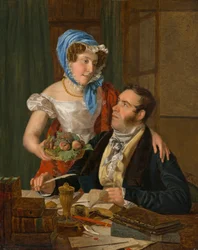 Der Kartograph Professor Josef Jüttner und seine Frau, 1824