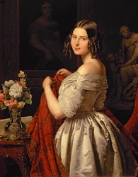 Frau bei ihrer Toilette