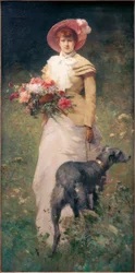 Frau mit Hund