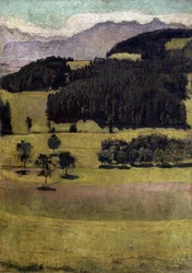 Landschaft, Eichen am Stockhorn