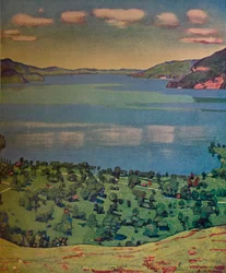 Der Thunersee, von Leissigen, ca. 1910