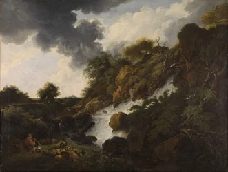 Gebirgslandschaft mit Wasserfall