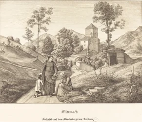 Mittwoch - Fusspfad auf dem Mönchsberge bei Salzburg