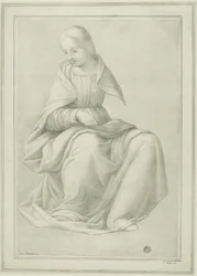 Studie für sitzende Frauenfigur