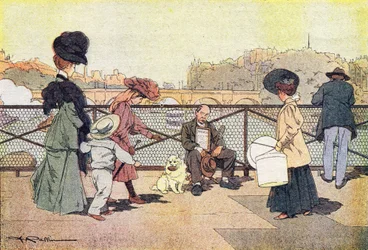 Der blinde Bettler auf der Brücke der Künste in Paris, in Imagier de l