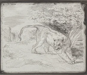 Ein gefangener Tiger, 1854