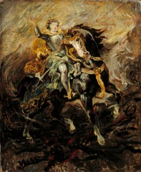 Clorinde greift ein, um Olinde und Sophronia zu retten. Illustration einer Szene aus Torquato Tassos „La Gerusalemme liberata“. Gemälde von Eugene Delacroix (1798-1863) 19. Jahrhundert