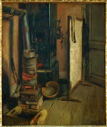 Atelierecke, der Ofen