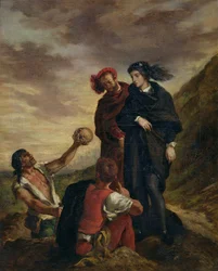 Hamlet und Horatio auf dem Friedhof, aus Szene 1, Akt V von William Shakespeares (1564-1616) „Hamlet“, 1839