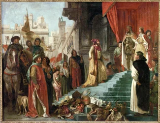Die Rückkehr von Christoph Kolumbus; seine Audienz vor König Ferdinand und Königin Isabella, den katholischen Herrschern