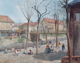Die Kettenbrücke über den Wienfluss
