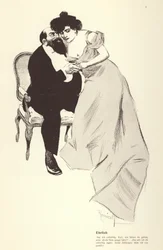 Mann mit seiner Geliebten (Lithografie)