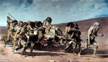 Kain, Detail. Illustration des Romans „Die Legende der Jahrhunderte“ von Victor Hugo. Gemälde von Fernand Cormon (1845-1924)